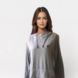 Tentree Gray Pullover Hooded Sweatshirt